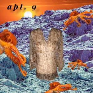 Apt.9 Sheer Tab Sleeve Button Down Blouse